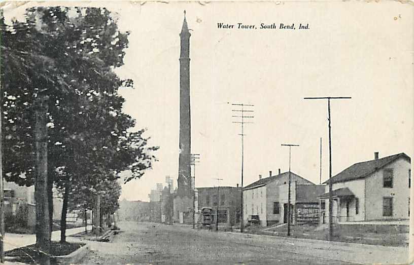 IN, South Bend, Indiana, Water Tower, 1910 PM, Tom Jones