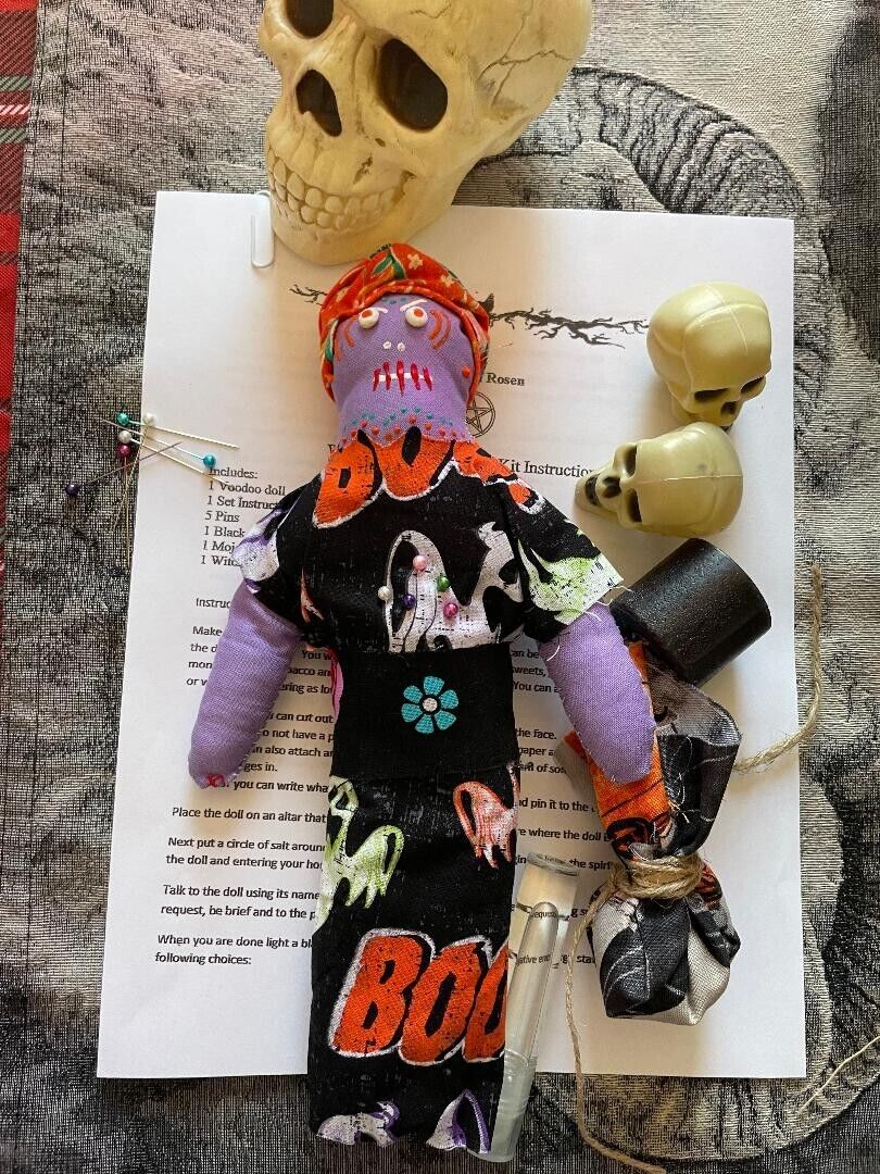 Witchcraft Voodoo Doll Handmade~ LETUM ~6 Pc Kit Justice Revenge