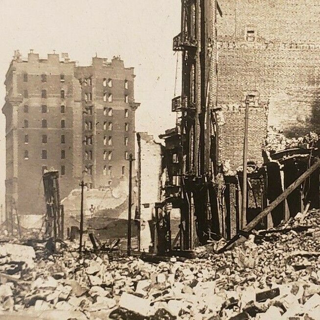 Market Street San Francisco California Great Earthquake Fire 1906 Stereoview O63