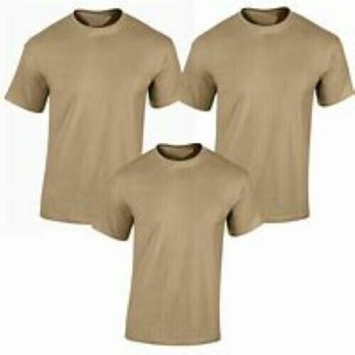 Military Surplus Moisture Wicking Desert Sand Preowned T Shirts...3 Pack..Small