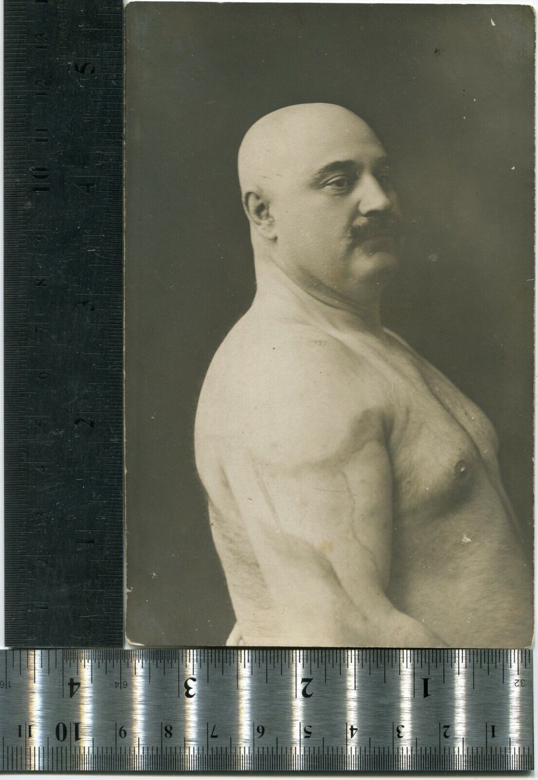 Wrestler Vintage ORIGINAL Photo Muscular Athletic Sportsman 19-th Russian empire