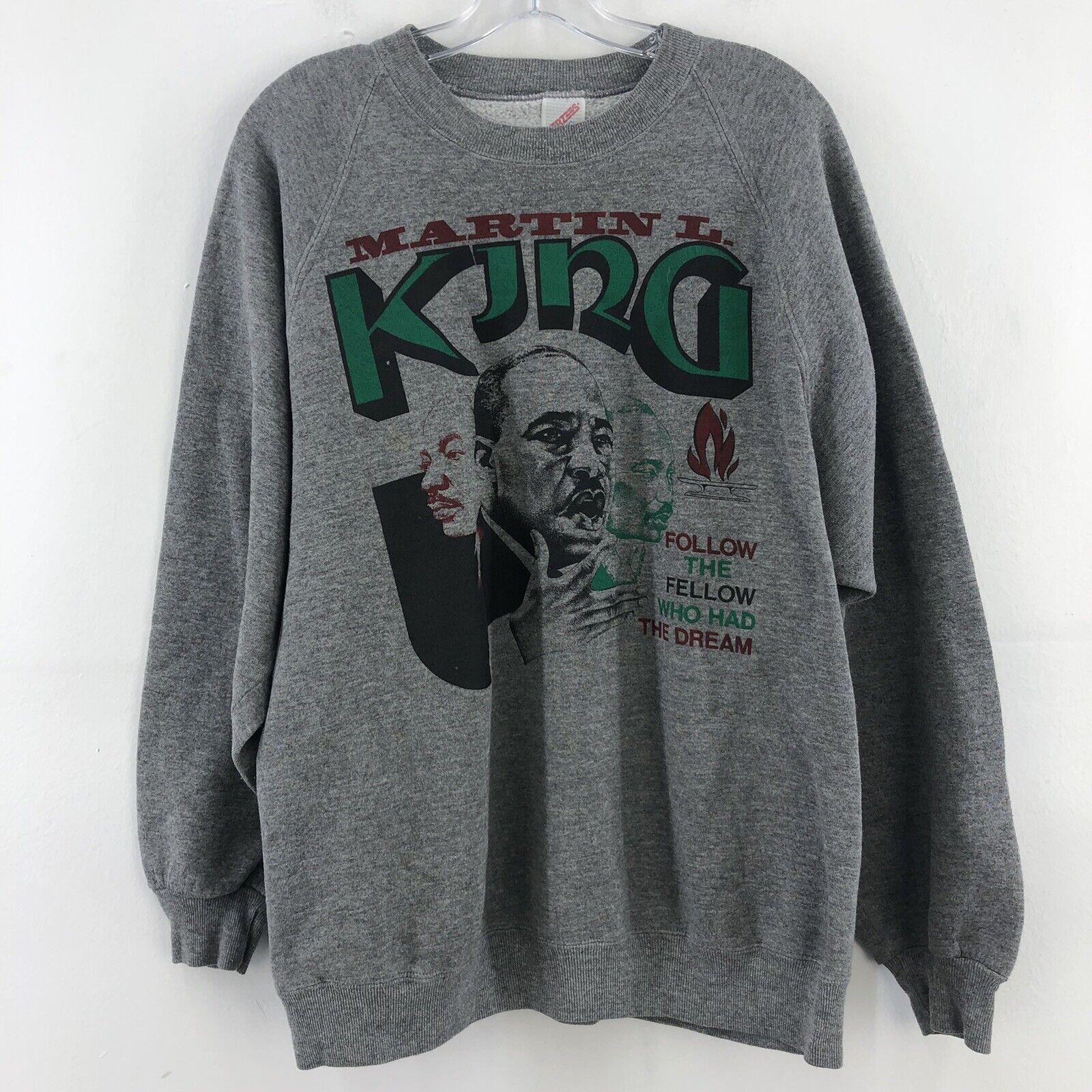 VTG USA Martin Luther King The Dream Gray Cotton Pullover Sweatshirt Men XXL