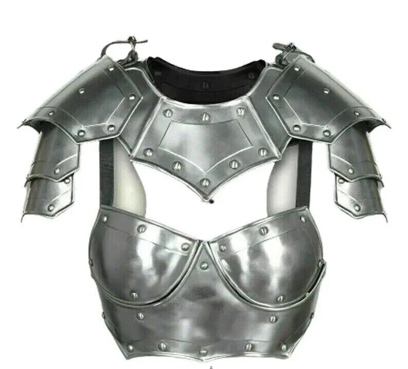 Medieval 18GA Steel Knight Queen Lady Woman Half Body Armor Armor Suit