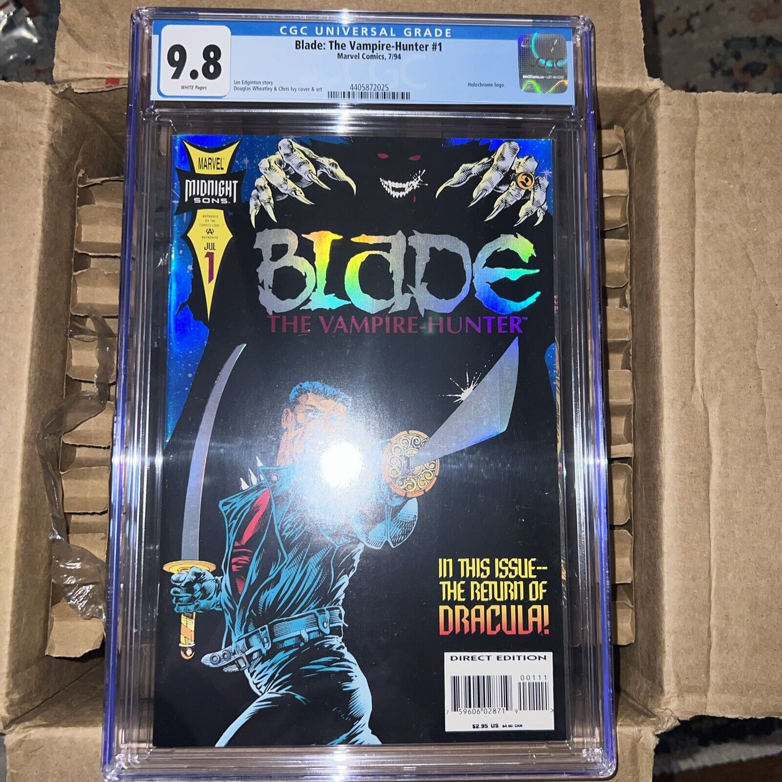 Blade: The Vampire-Hunter #1 CGC 9.8 HIGH GRADE Marvel Comic KEY Holochrome Logo
