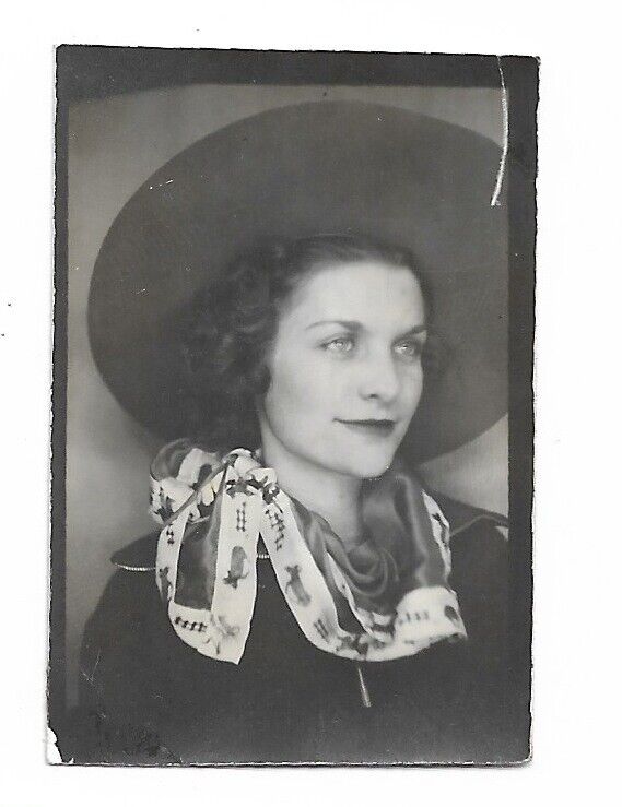 Pretty Cowgirl Wearing A Scarf - Vintage Snapshot Photobooth