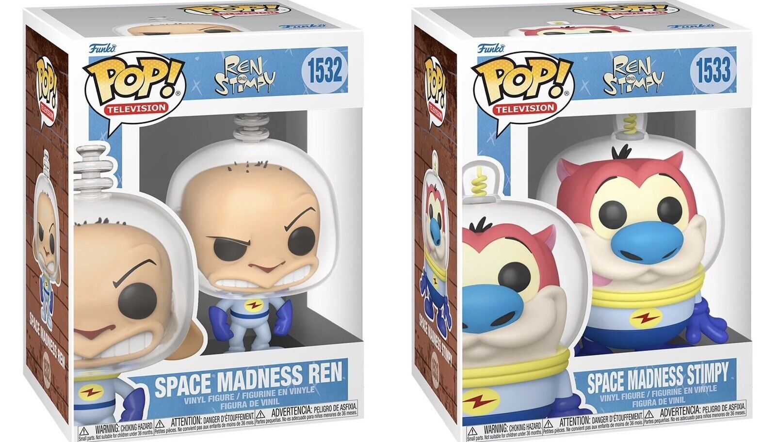 SPACE MADNESS REN AND STIMPY #1532 & #1533 FUNKO POP  NICKELODEON (PREORDER)