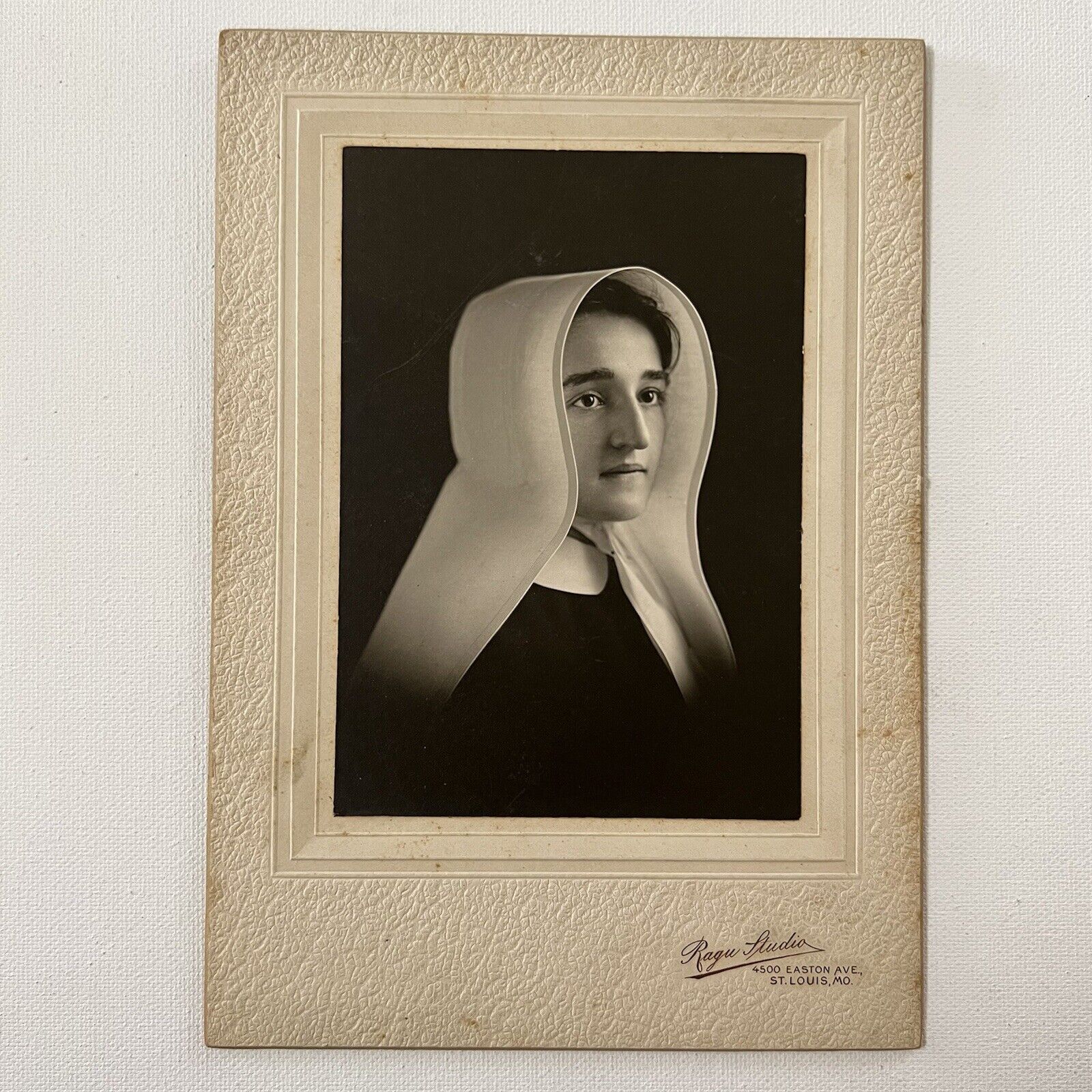 Antique Cabinet Card Photograph Beautiful Young Woman Nun Habit St Louis MO