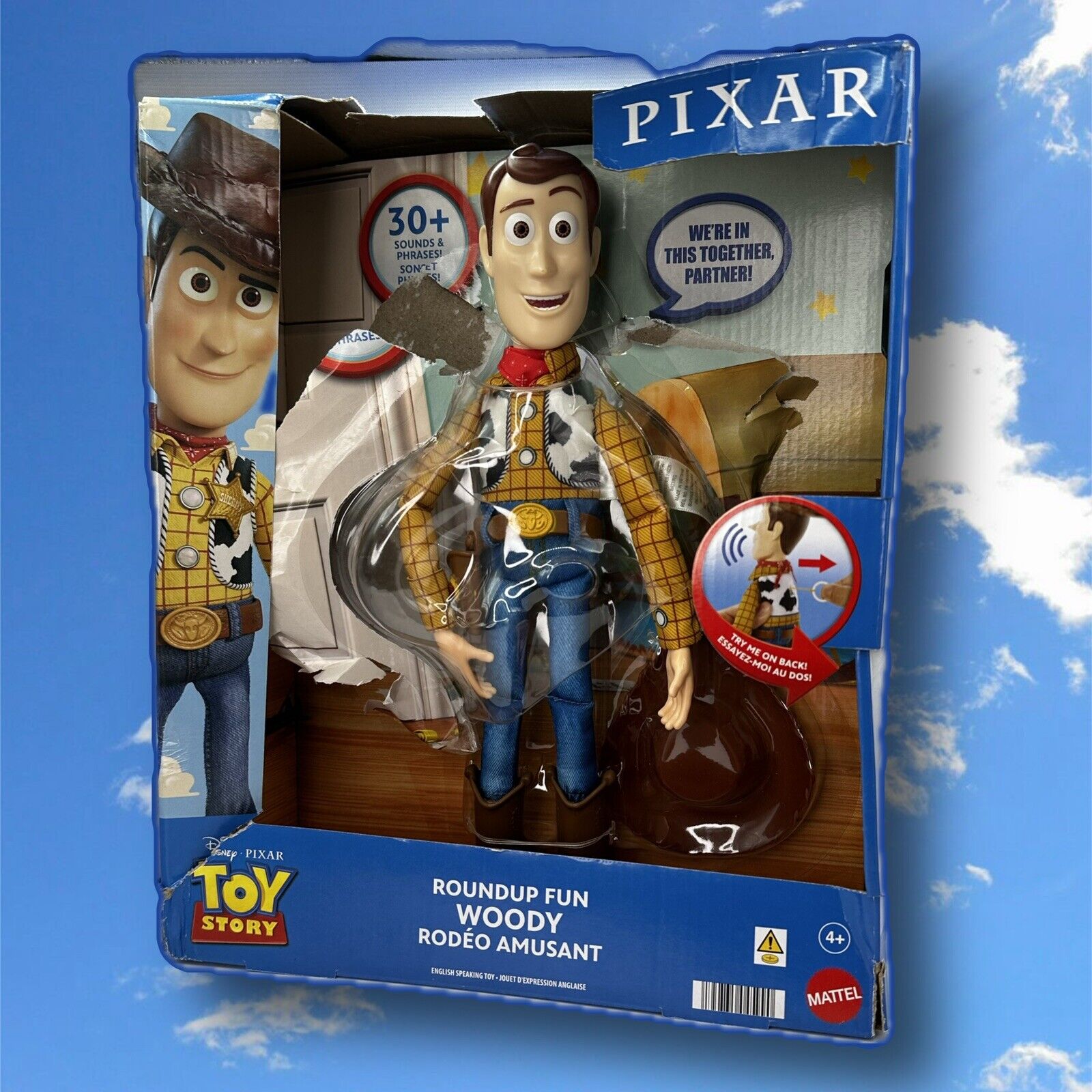 Disney Pixar Toy Story Roundup Fun Woody Action Figure - New - Damaged Package