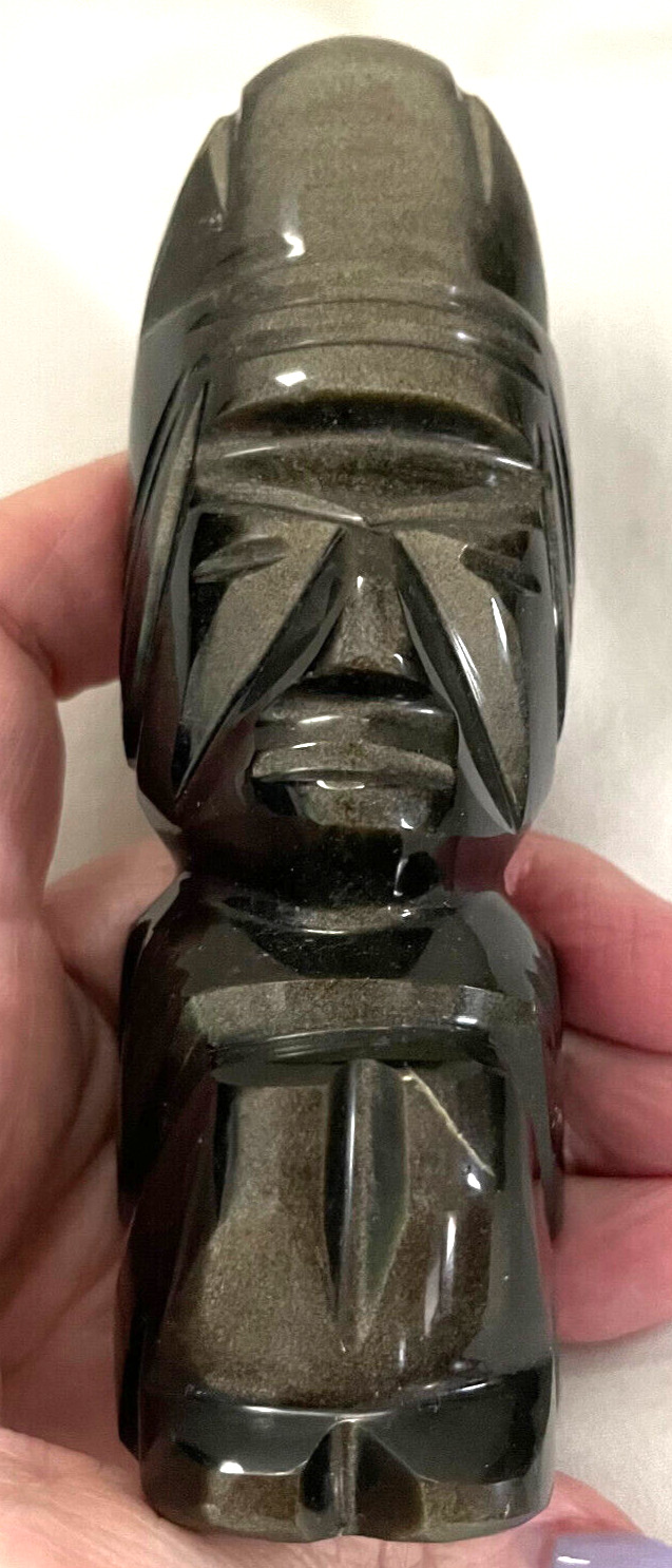 Rare  Aztec Carving - Obsidian High Sheen
