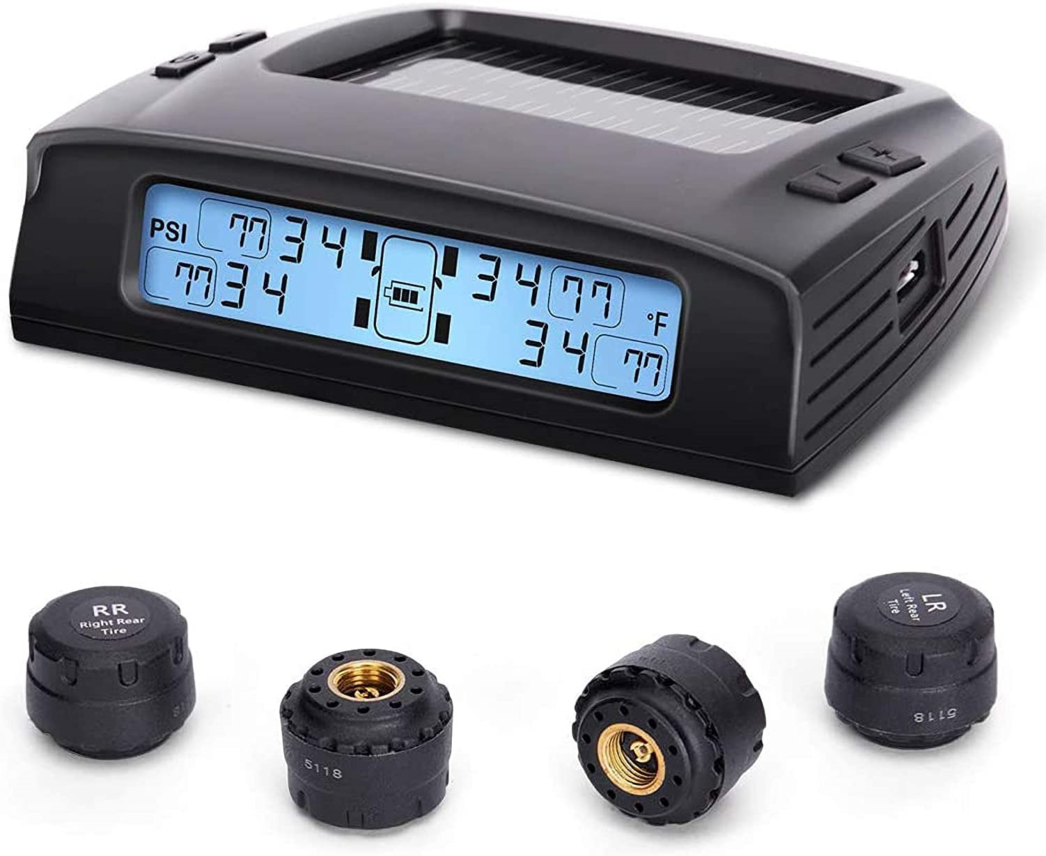Tymate Tire Pressure Monitoring System - Solar Charge, 5 Alarm Modes, Auto ＆ LCD