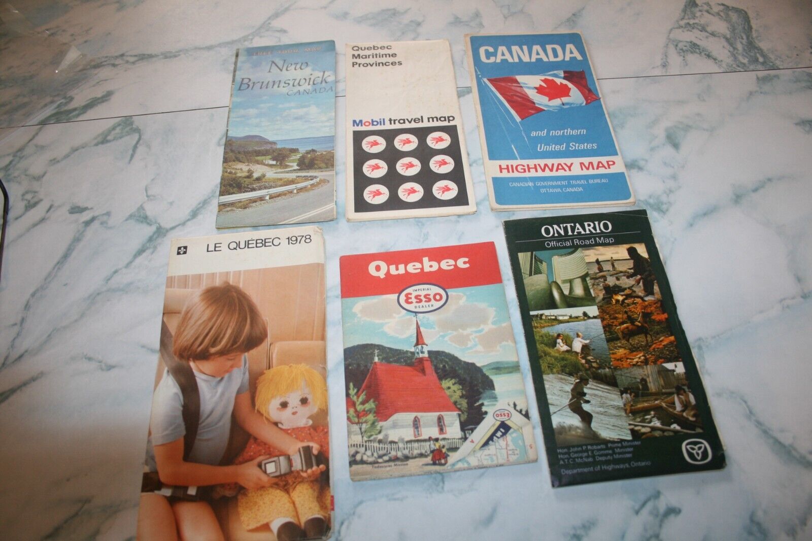 Vintage 1970's Canada Road Maps Lot 6