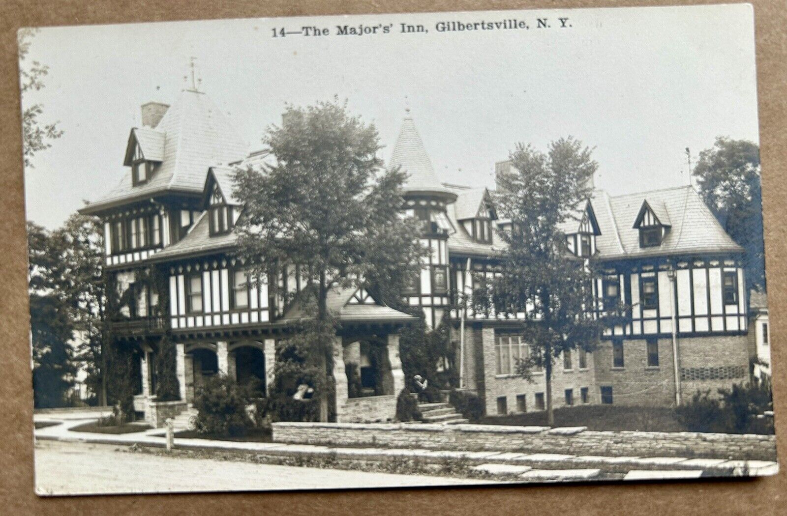 The Major's' Inn, Gilbertsville, N. Y. AZO 1905-1909. Real Photo Postcard. RPPC