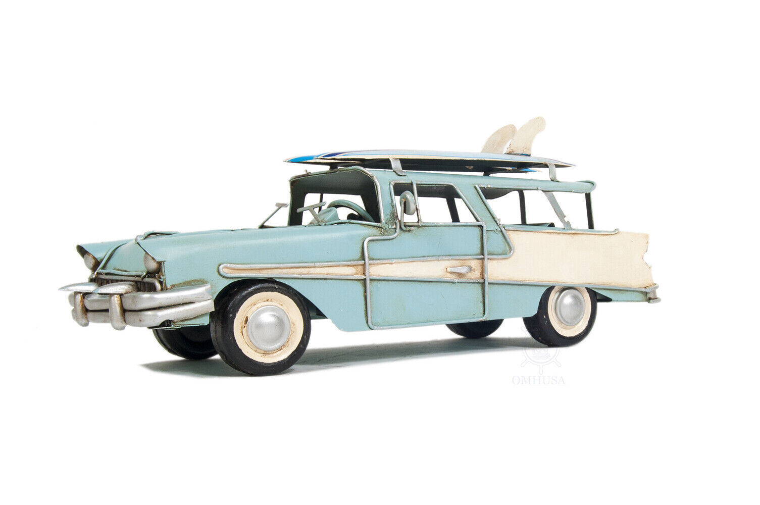 1957 Ford Country Squire Station Wagon Blue iron Model Car