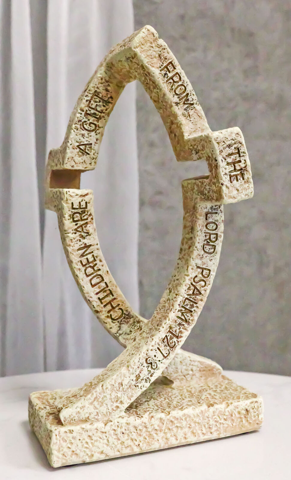 Christian Sacred Fish Ichthys 'Children Are A Gift from The Lord' Cross Figurine