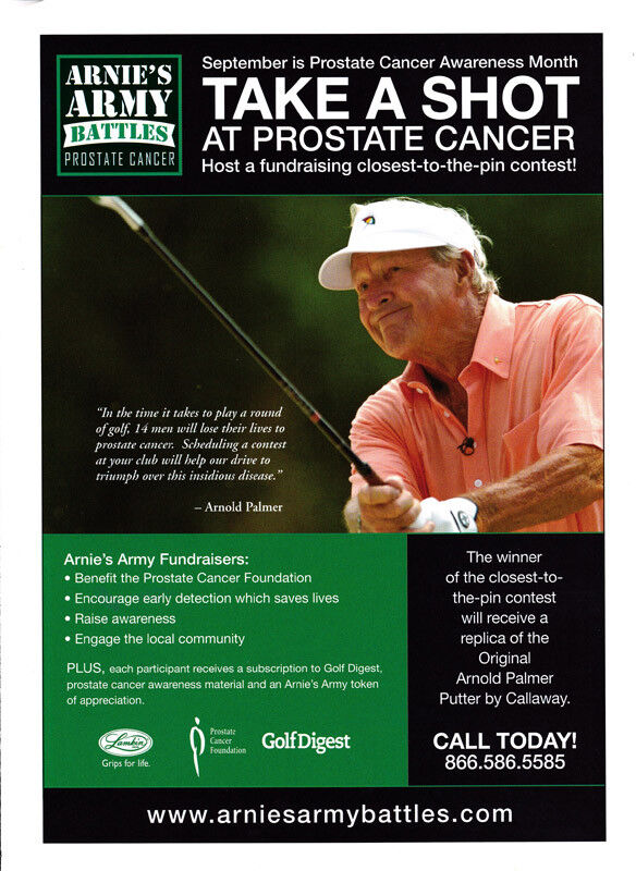 Arnold Palmer 1-page clipping 2006 ad for Arnie\'s Army Battles Prostate Cancer
