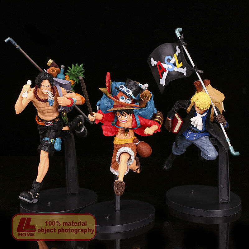 Anime One Piece Sabo Luffy Ace Brotherhood Running PVC Figure Statue Toy Gift