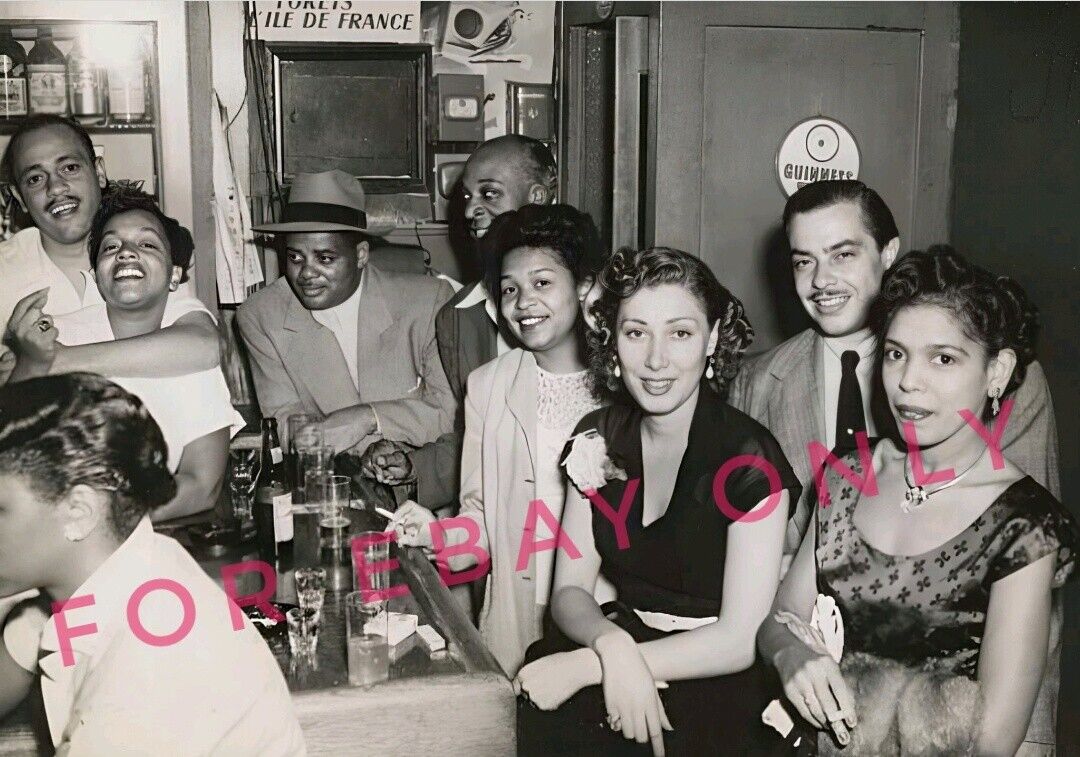 Vintage 1940\'s Photo reprint African American Black & White People in Club / Bar