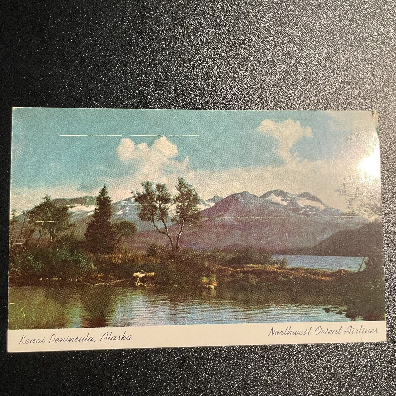 Kenai Peninsula Alaska View Across Water Mountains Vintage Postcard
