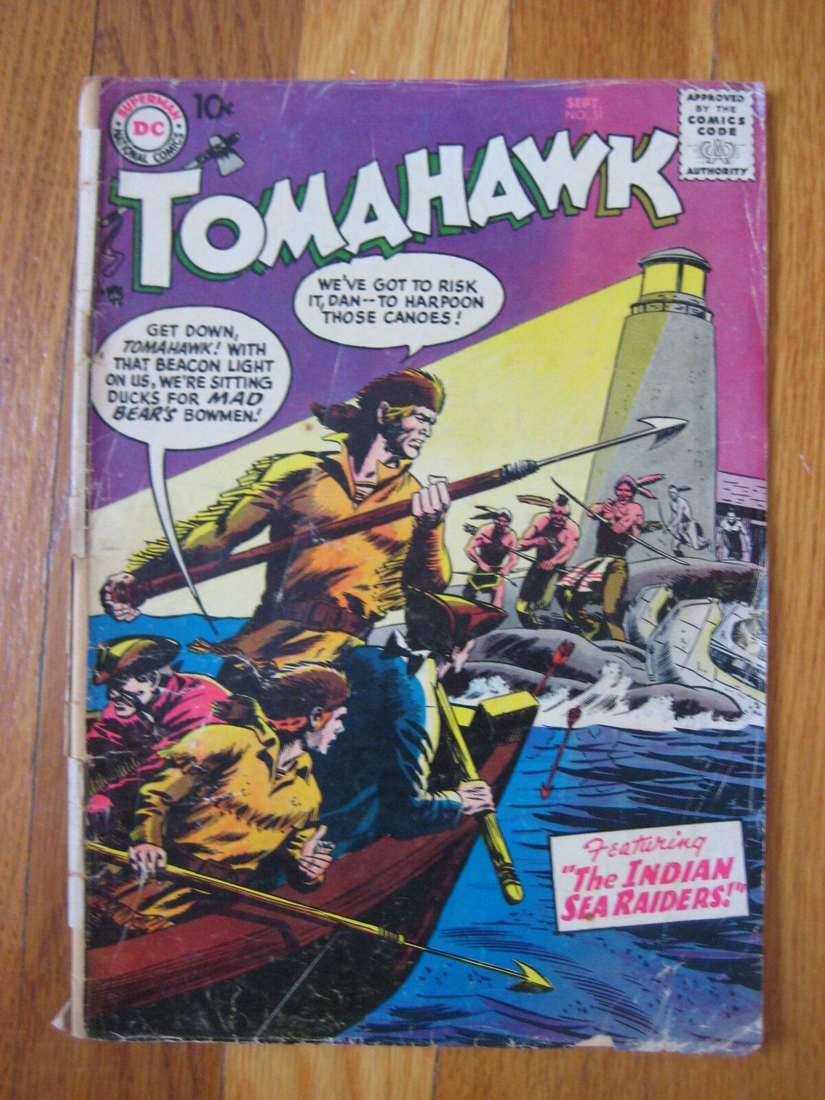 1957 vtg DC Superman Comics TOMAHAWK The Indian Sea Raiders No 51 September old