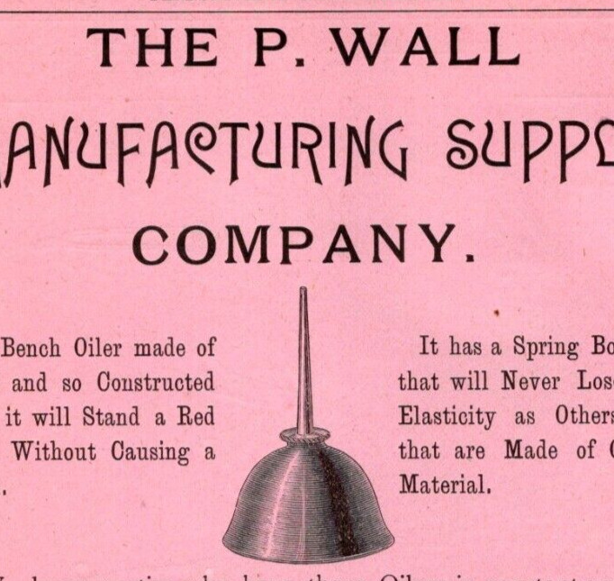 1887 Pennsylvania P Wall Manufacturing Supply Company  2 Side PA Gazetteer