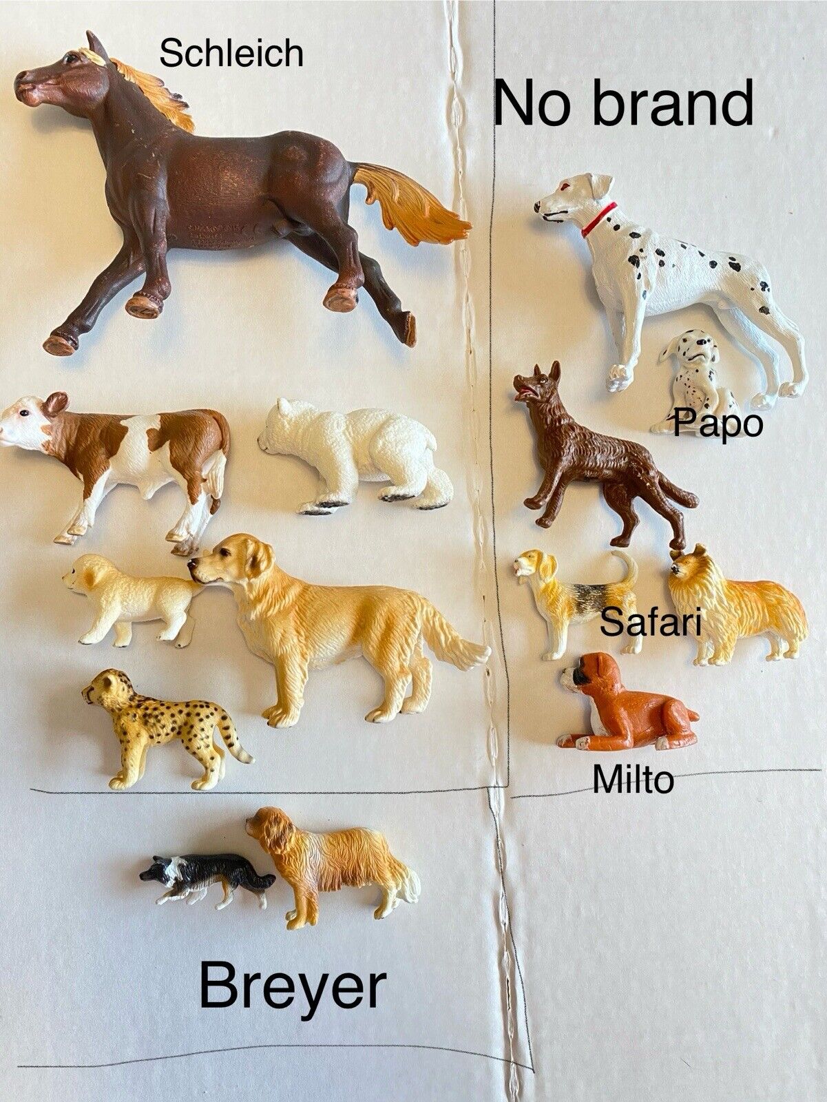 Schleich Breyer Papo Safari Milto Mixed Lot  Animal Figures Dogs Bear Cow Horse