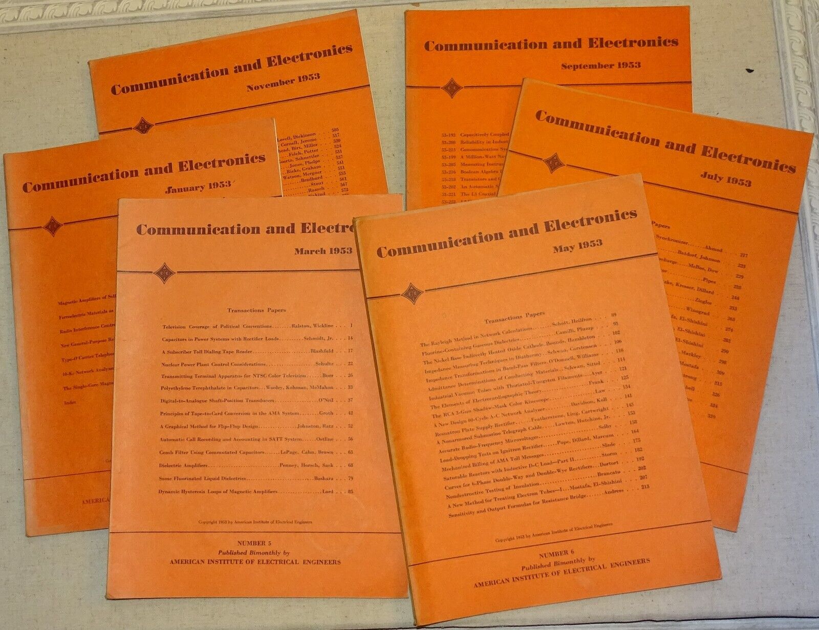 1953 Communication and Electronics Magazines - Institute of Electrical Engineers