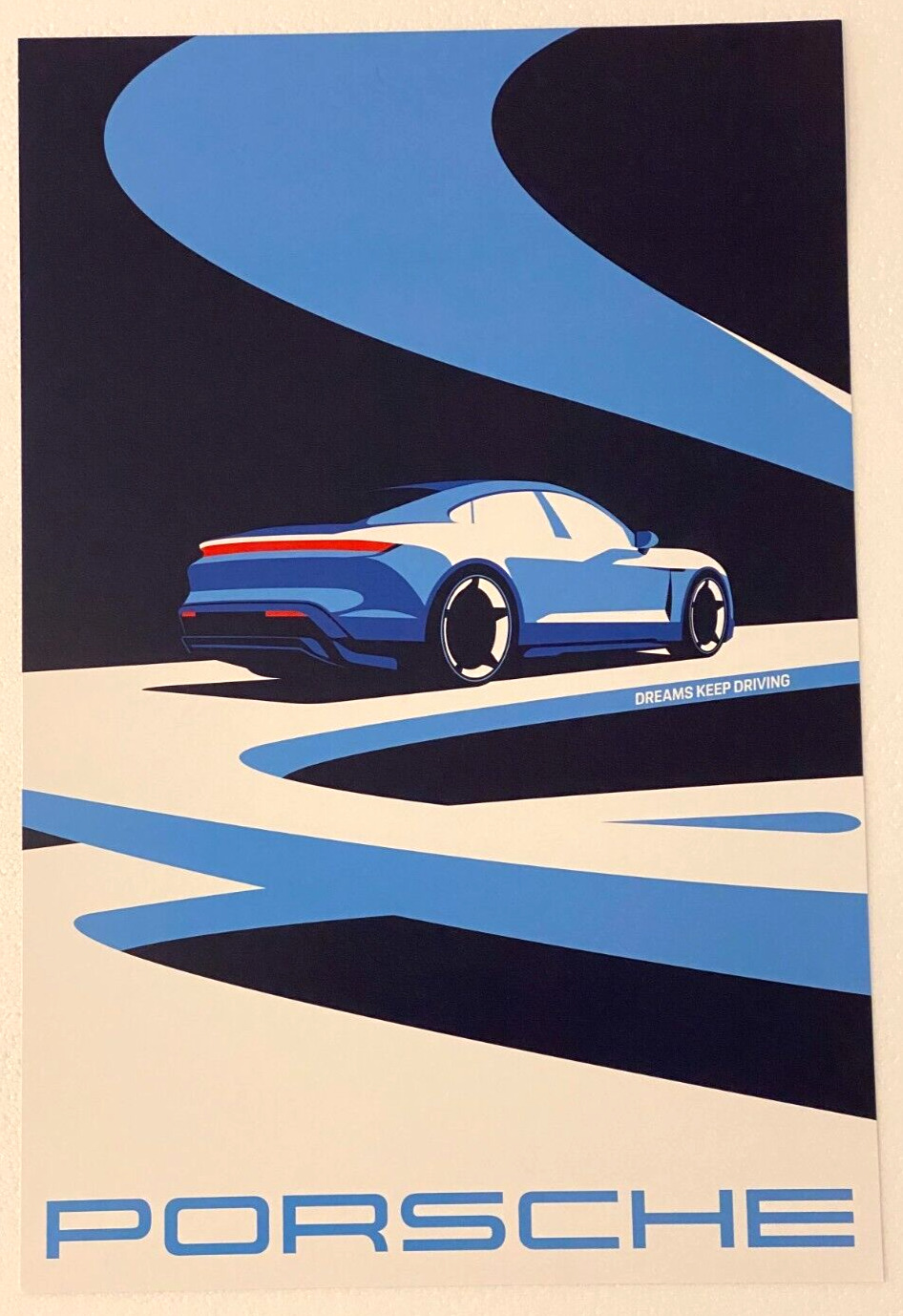 2021 Porsche Taycan Sedan Poster 24x16 Dreams Keep Driving
