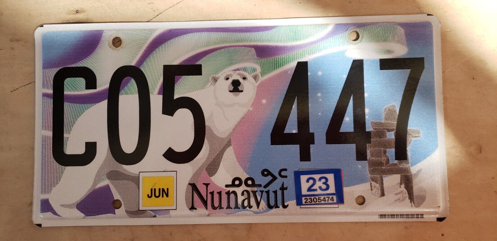 Rare Nunavut Polar Bear Commercial Vehicle License Plate