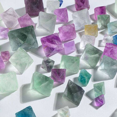 Rare 100g Natural Beautiful Fluorite Crystal Octahedron Rock Specimen Stone AAA+