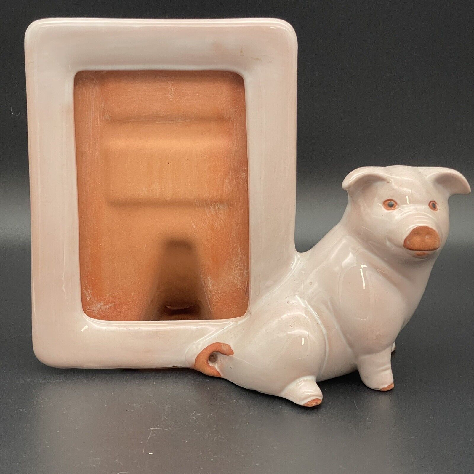 Ceramic Pig Picture Frame 4-H Prize Hog Or Husband With Brain Fog Charlottes Web