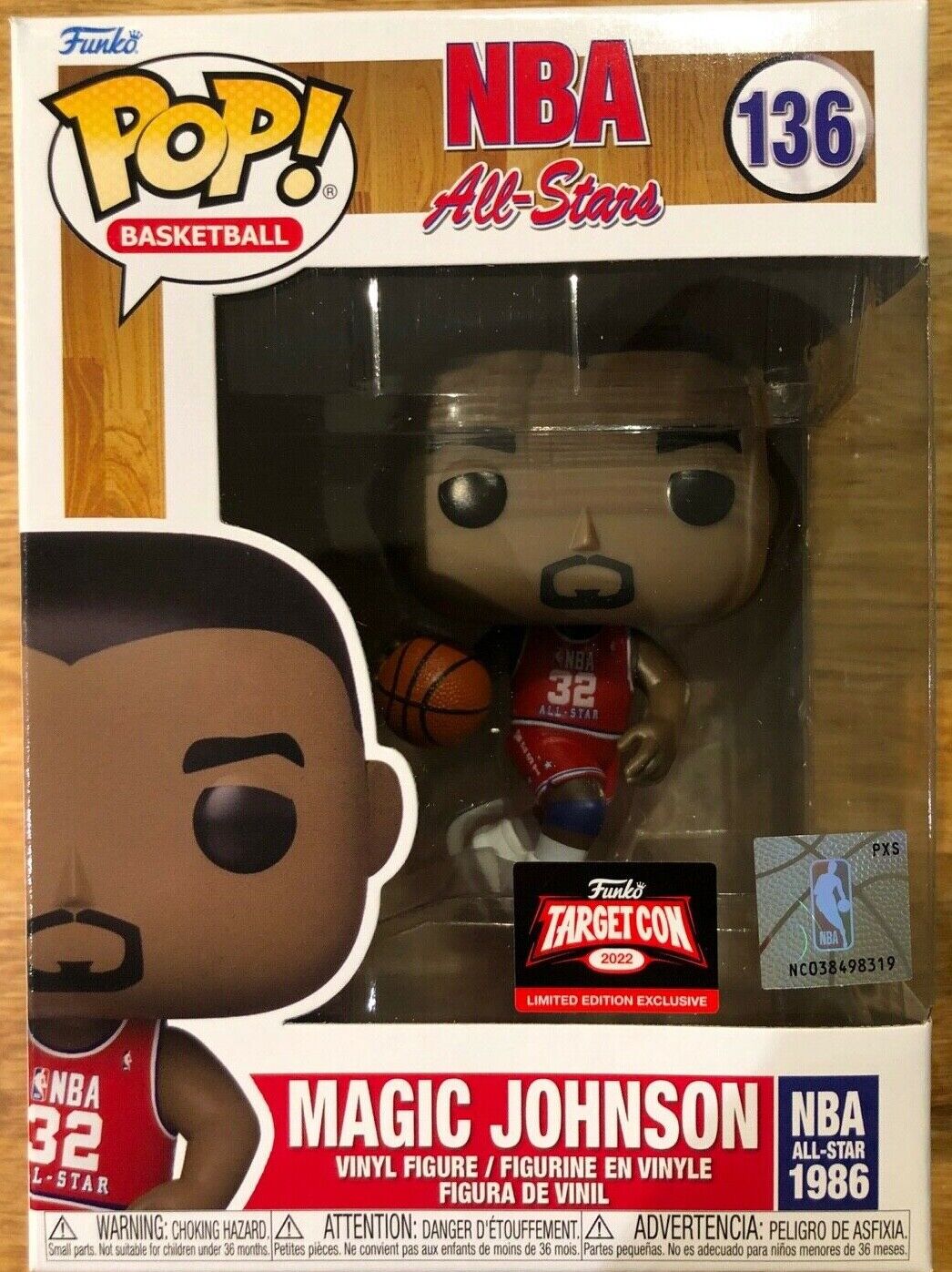 MAGIC JOHNSON 136 Target Con 2022 Funko Pop NBA ALL STAR 1986 in hand ships fast