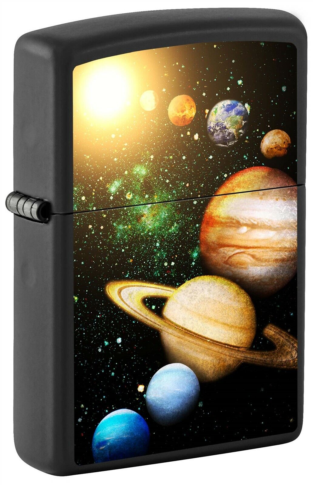Zippo Lighter, Solar System Design - Black Matte 81024