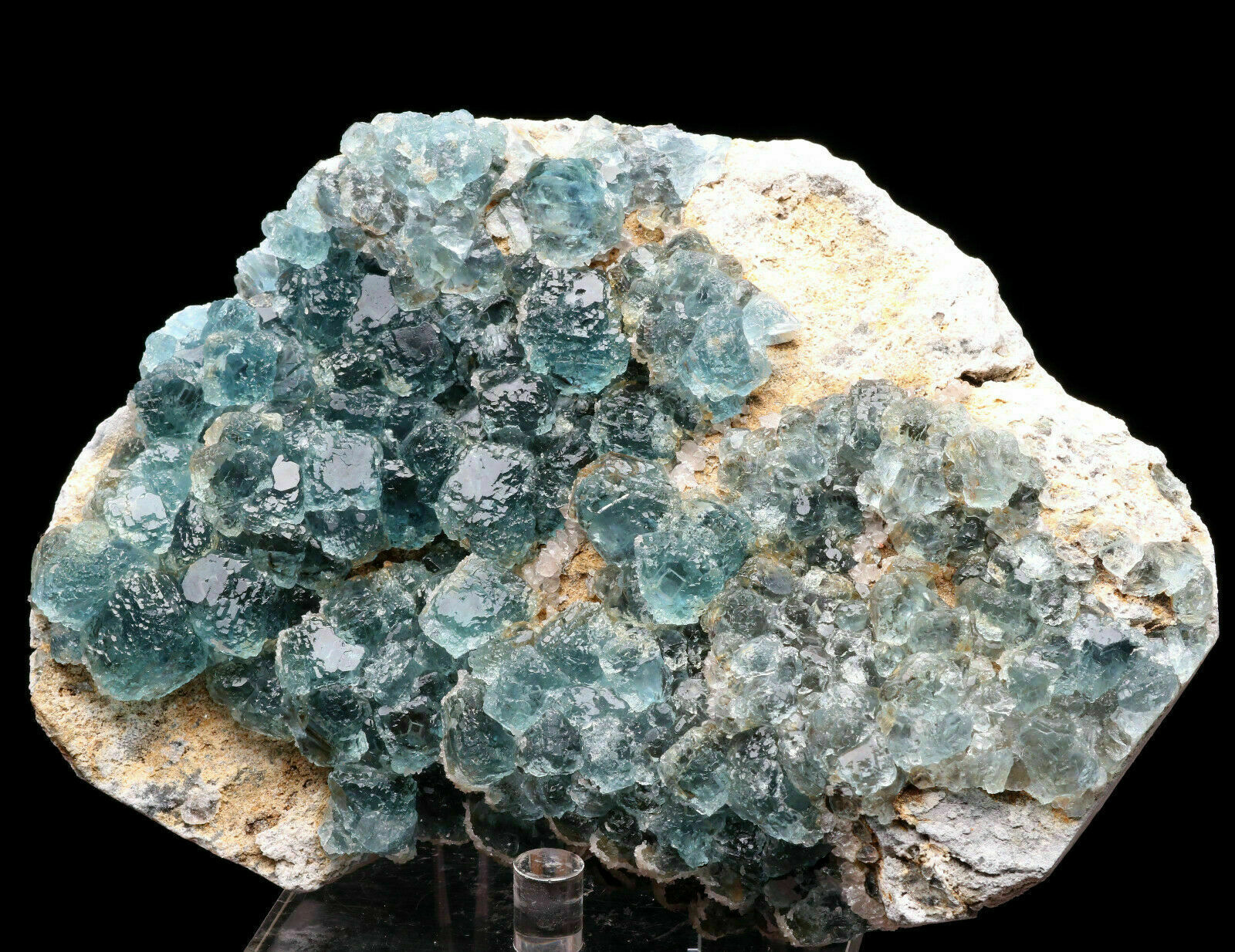 2.41lb Natural Clear Blue Ladder Cube Fluorite Crystal Cluster Mineral Specimen