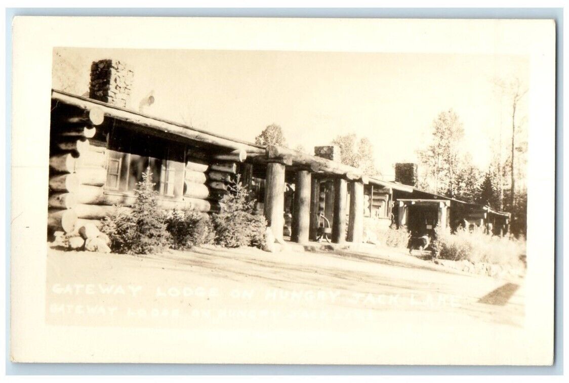 c1920's Gateway Lodge On Hungry Jack Lake Cook County MN RPPC Photo Postcard