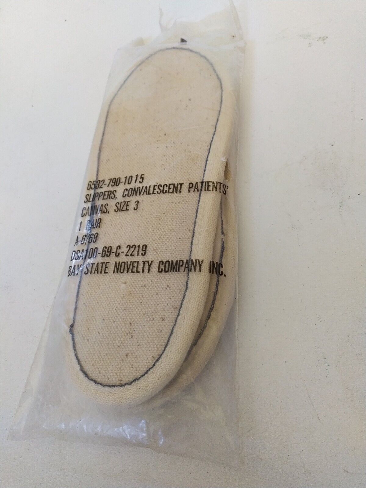 Vietnam US Army Medical Corps Slippers, A-6/69, in original package. Authentic.