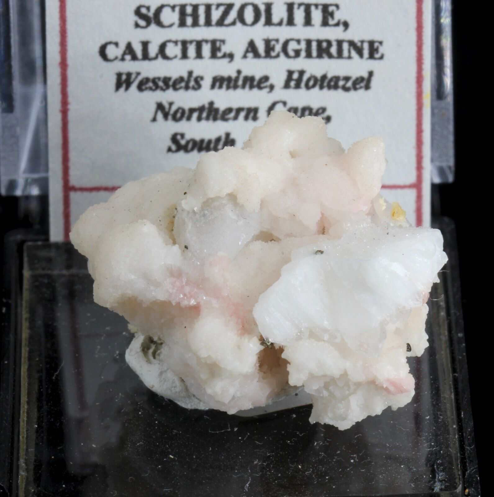 Rare Schizolite on Calcite - Wessels Mine, Hotazel, South Africa