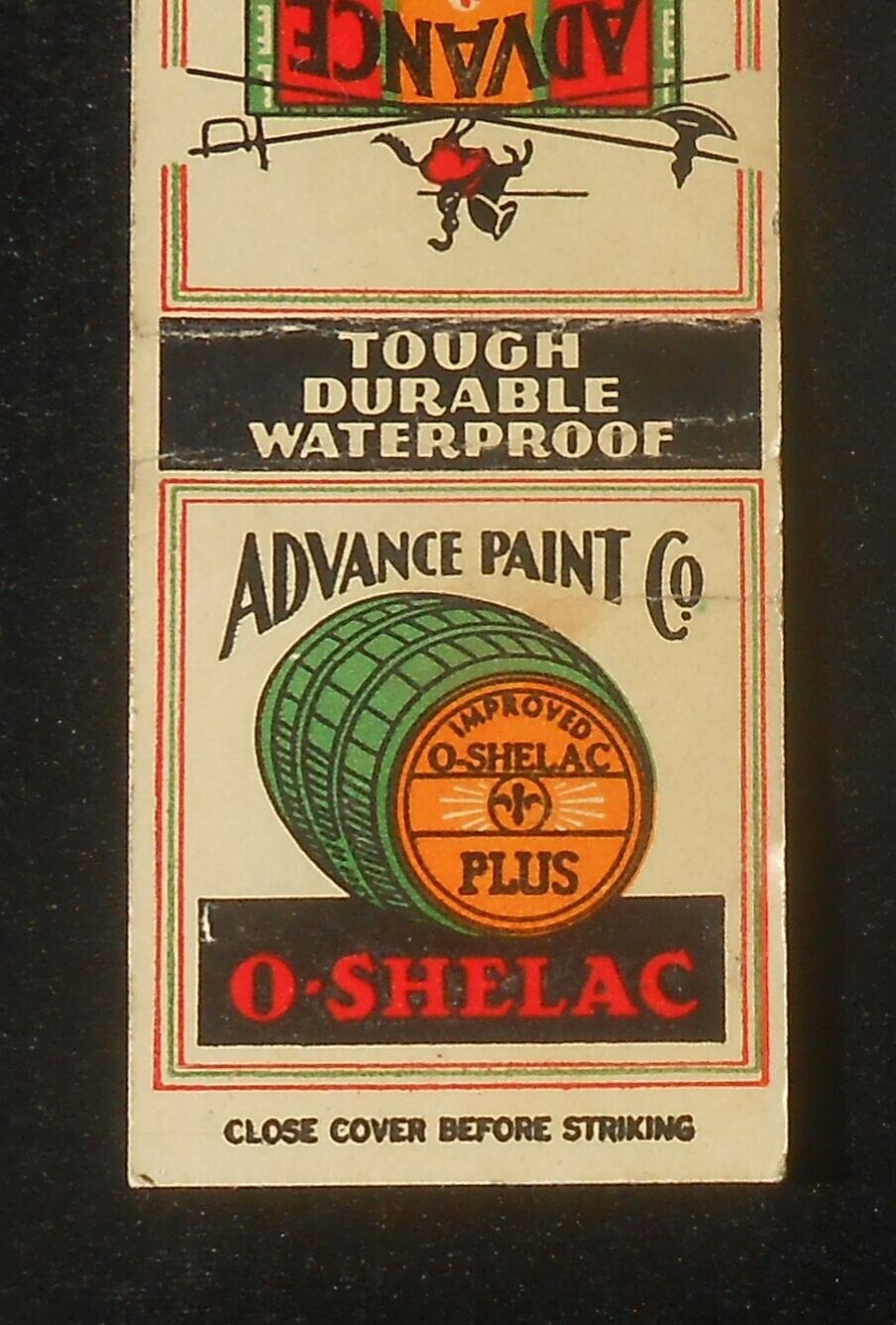 1940s O-Shelac Plus Advance Paint Co. Lacquers Enamels Barrel Indianapolis IN MB