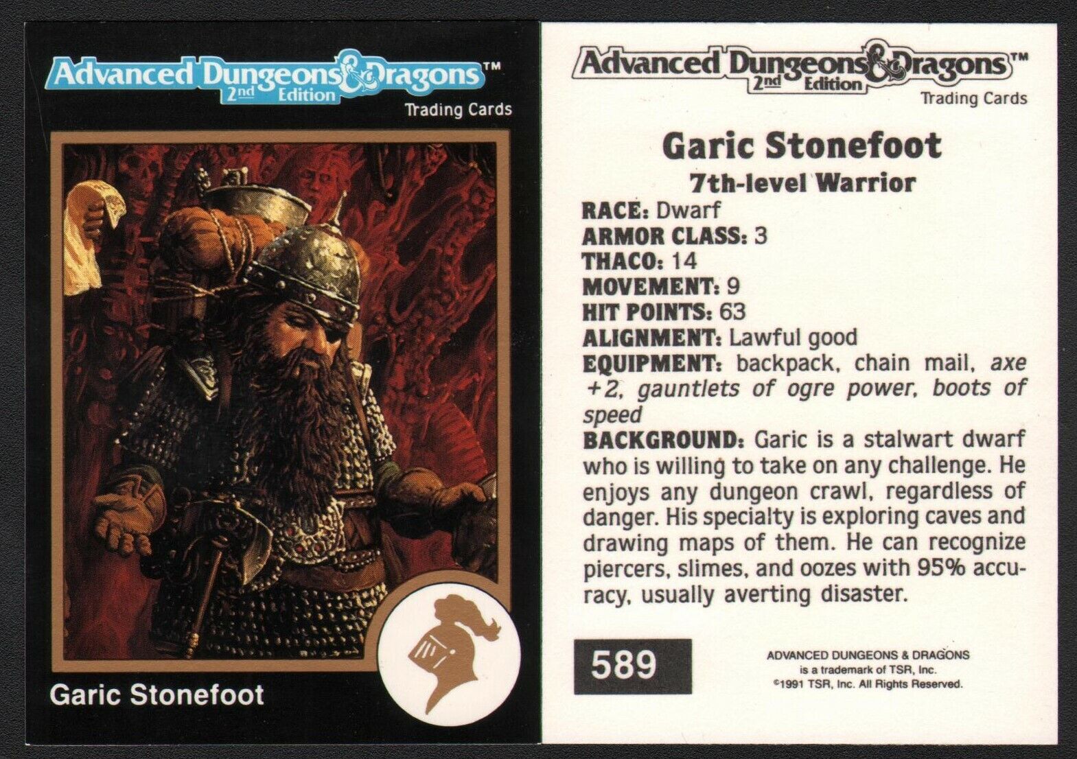 1991 TSR AD&D Gold Border RPG Card #589 Keith Parkinson Art Dungeons & Dragons