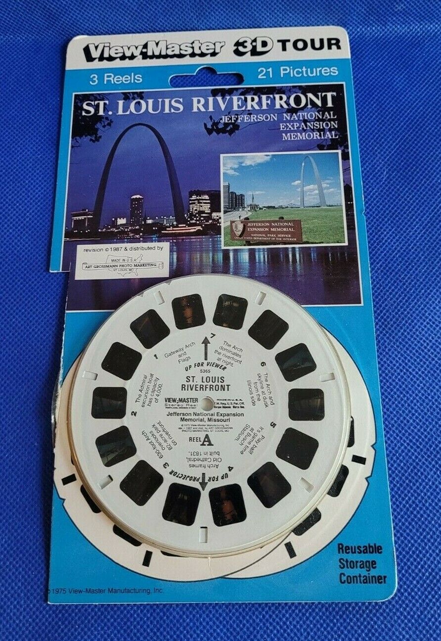 St Louis Riverfront Expansion Memorial view-master 3 Reels Blister Pack opened