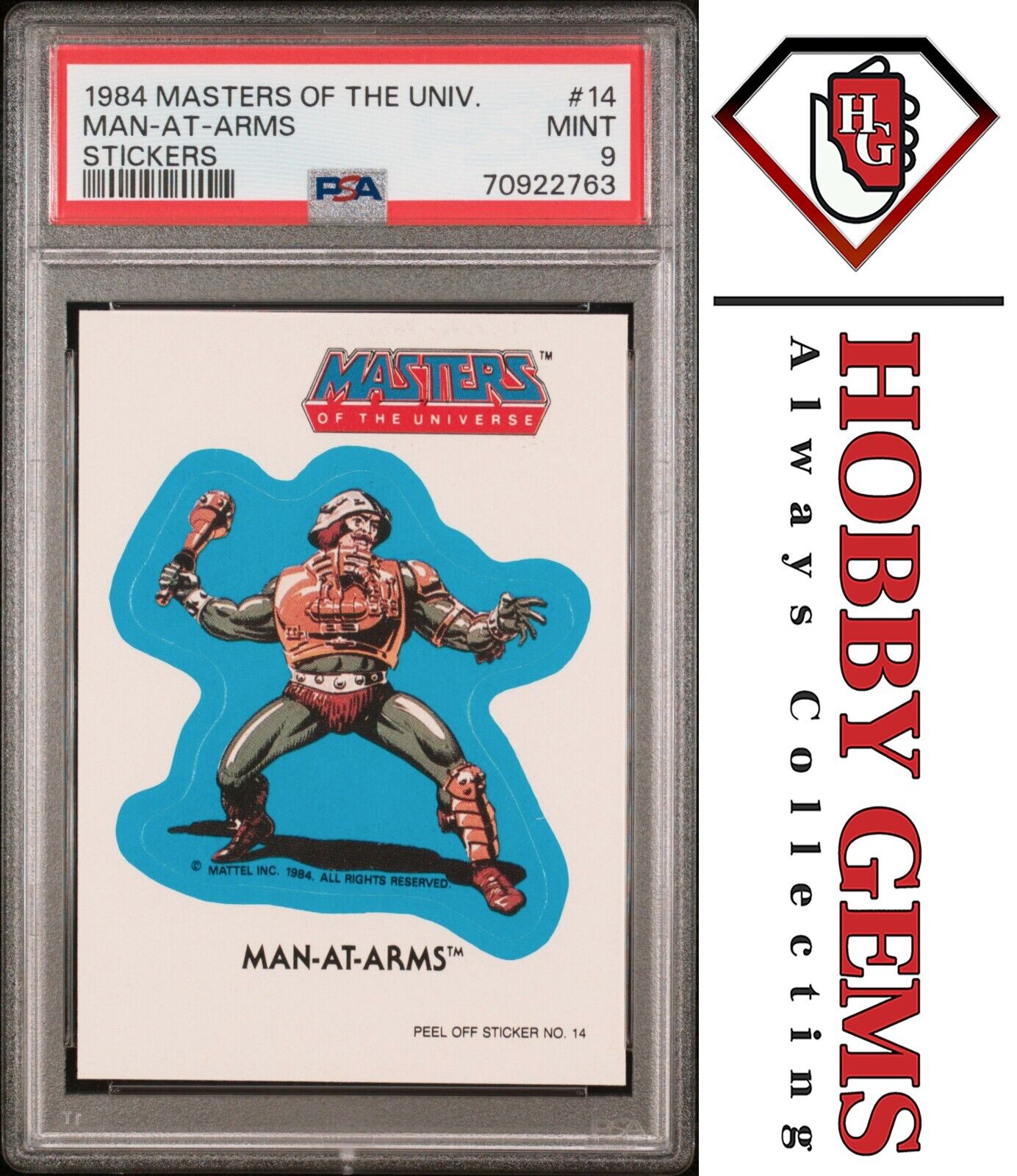 MAN-AT-ARMS PSA 9 1984 Masters of the Universe Sticker #14