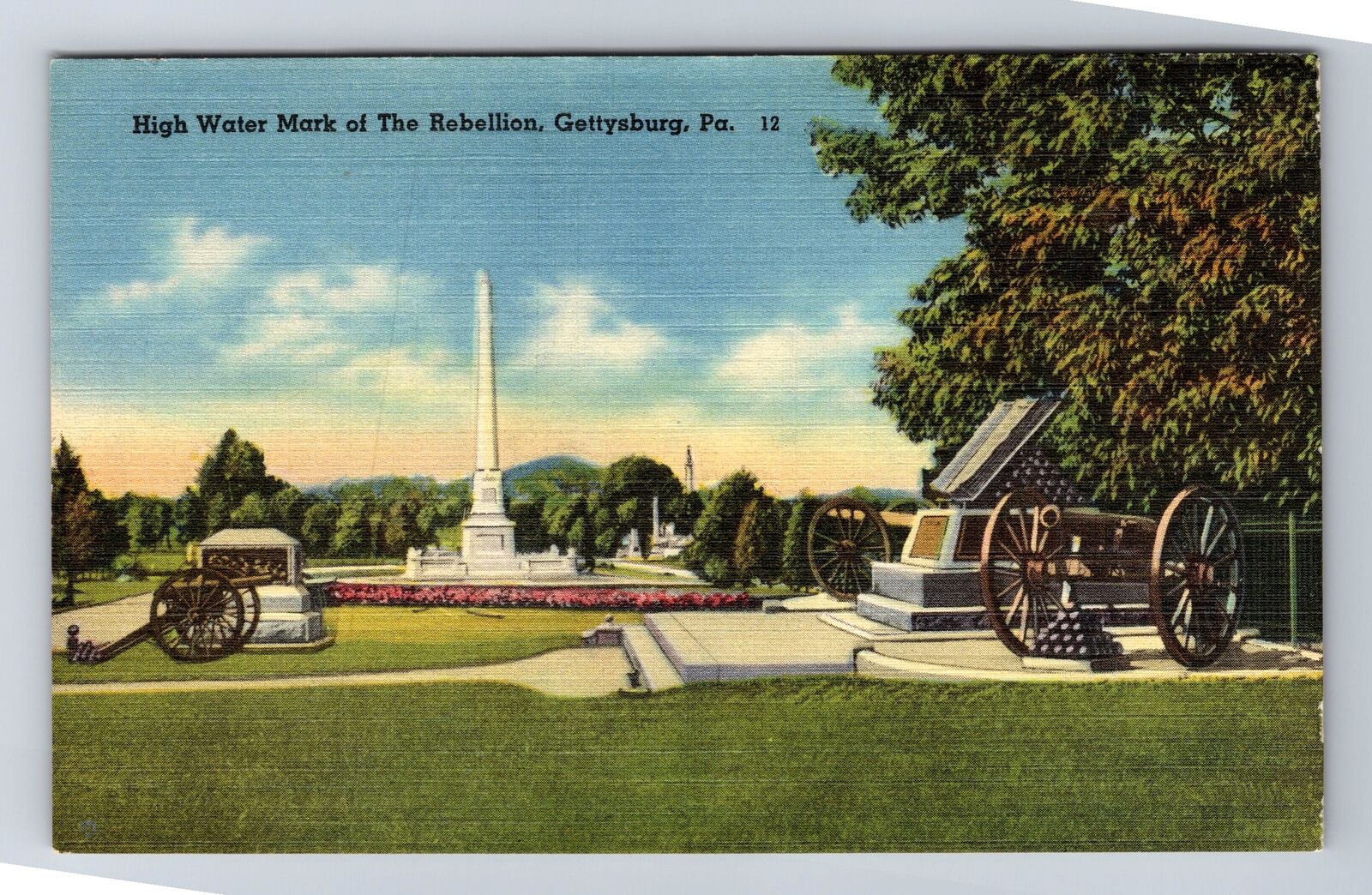 Gettysburg PA- Pennsylvania, High Water Mark Of The Rebellion, Vintage Postcard
