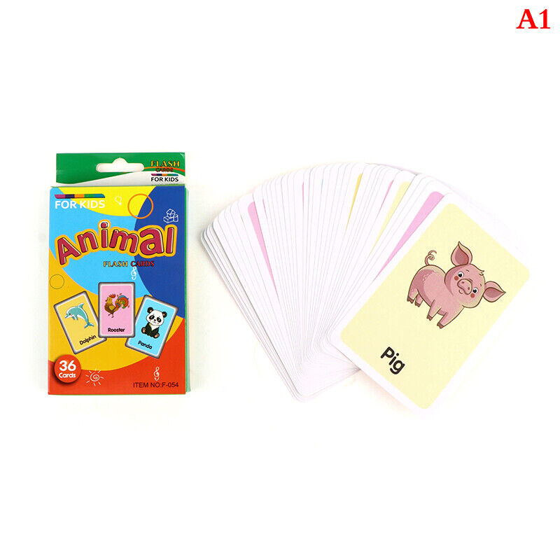 Kids Learning Flash Cards Baby Cognitive Puzzle Cards Educational T E^