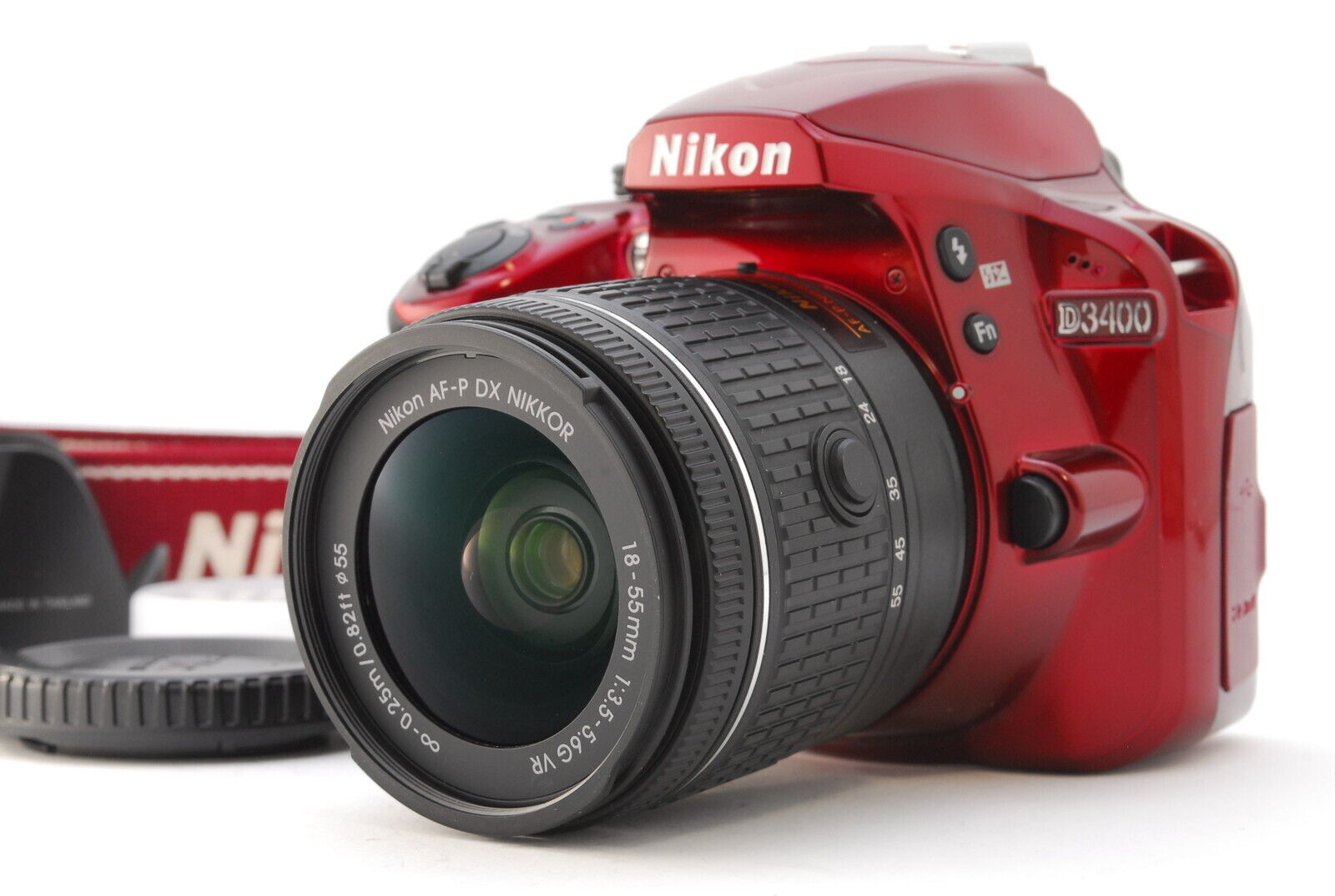 【MINT】Nikon D3400 Digital SLR 18-55mm VR Lens Kit Red 8GB SD Card 12k  RED japan