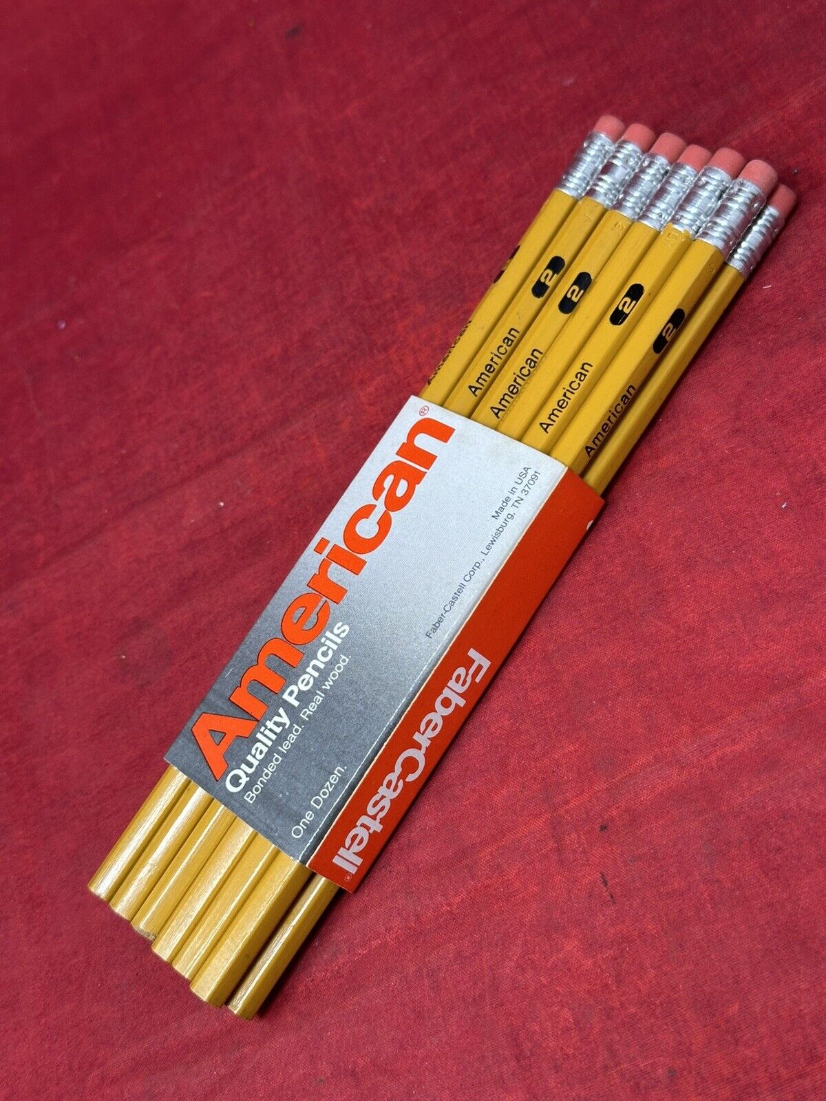 12 NOS Faber Castell American Wood Pencil No 2 Bonded Lead Made in USA NEW VTG