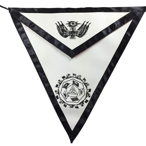 Masonic Regalia Scottish Rite Apron 32 Degree  Black lining  Masonic Flag