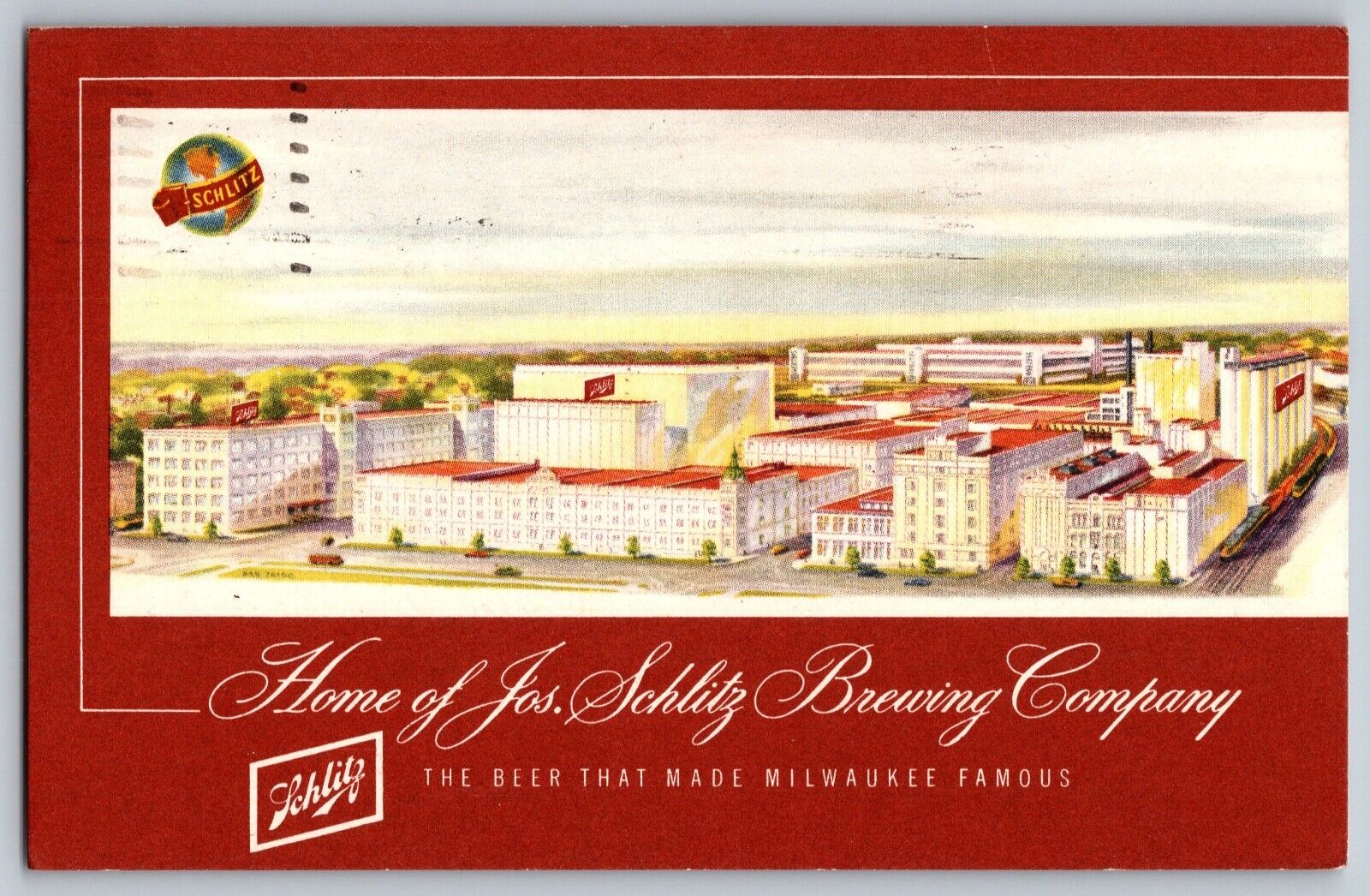Milwaukee, Wisconsin - Home of Jos. Schlitz Brewing Company - Vintage Postcard
