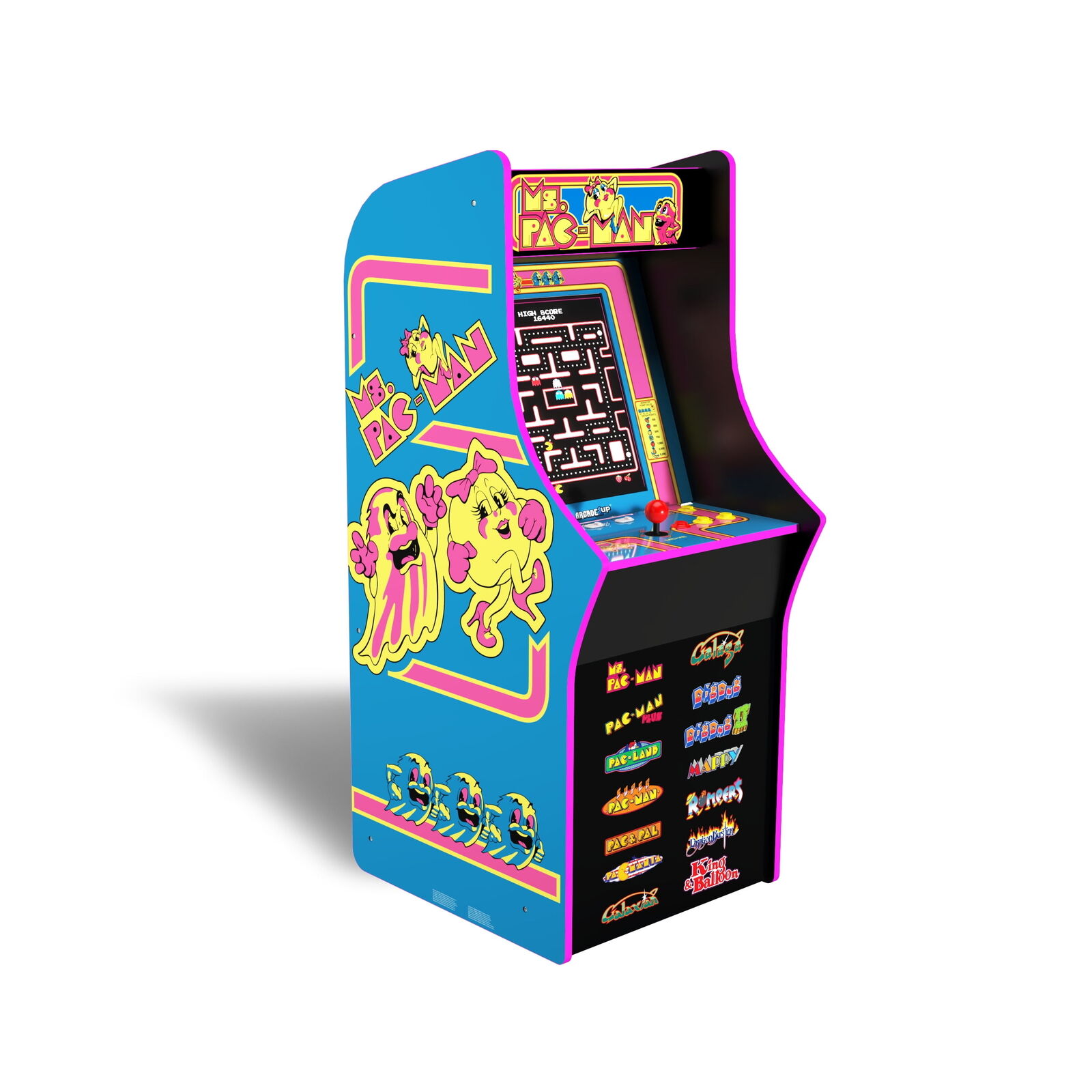 Arcade1Up Ms. PAC-MAN Classic Arcade Game, built for your home, 4-foot-tall stan