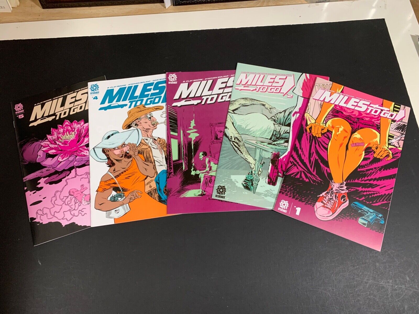 Miles to Go #1-5  COMPLETE SET  Crime Noir Story   Clay Moore Aftershock
