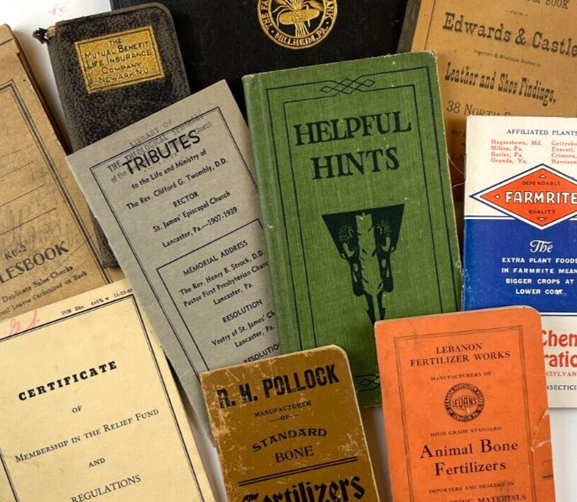 Vintage Fertilizer Leather Farmrite Pennsylvania Railroad Booklets Lot of 10