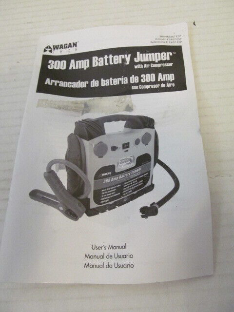 Wagan Tech 300 Amp Battery Jumper Manual for 2467-ESP